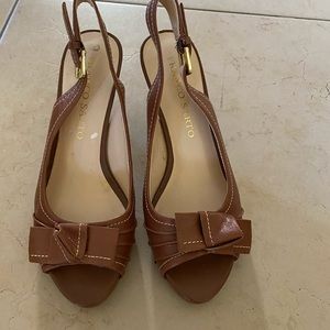 Franco Sarto Sling back Brown Heels size 6